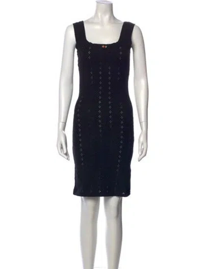Pre-owned Rouje Square Neckline Mini Dress In Black