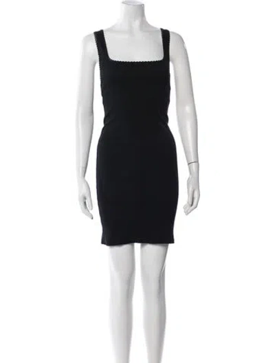 Pre-owned Rouje Square Neckline Mini Dress In Black