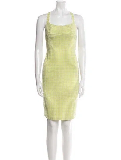 Pre-owned Rouje Square Neckline Mini Dress In Green