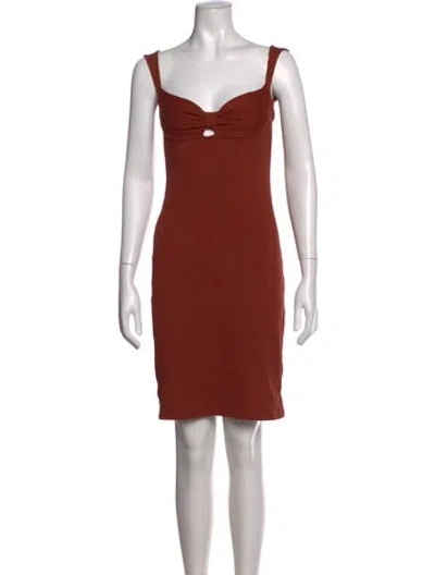 Pre-owned Rouje Square Neckline Mini Dress W/ Tags In Brown