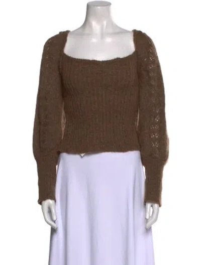 Pre-owned Rouje Square Neckline Sweater In Brown