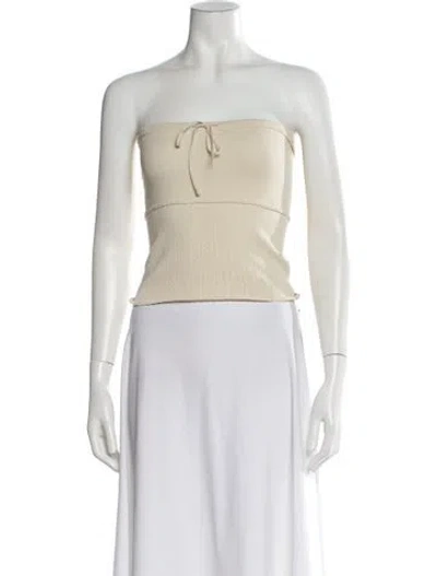 Pre-owned Rouje Strapless Crop Top In Neutral