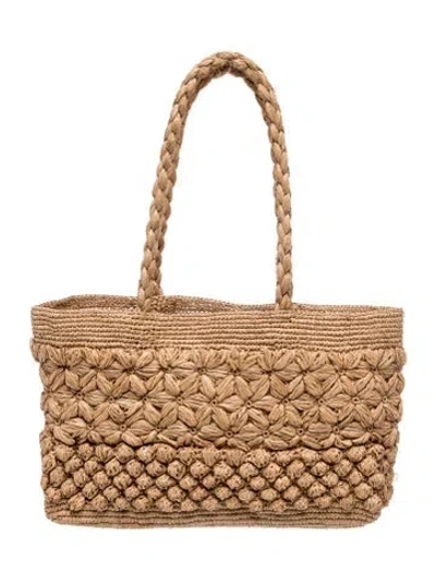 Pre-owned Rouje Straw Shoulder Bag In Neutrals