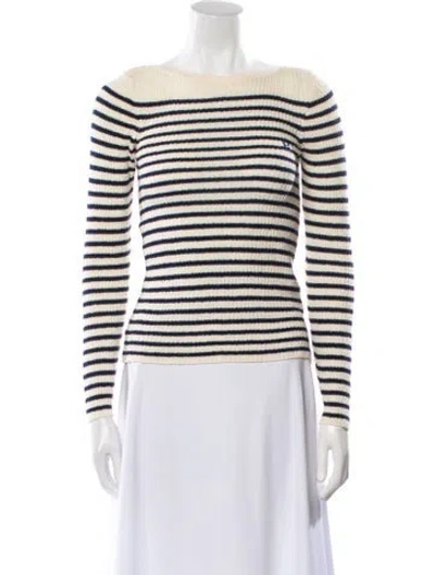 Pre-owned Rouje Striped Bateau Neckline Sweater In Multi