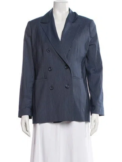 Pre-owned Rouje Striped Blazer In Blue