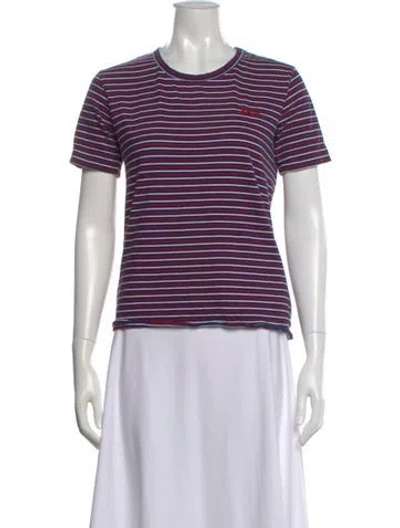 Pre-owned Rouje Striped Crew Neck T-shirt In Multi