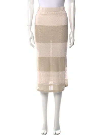 Pre-owned Rouje Striped Knee-length Skirt In Neutral