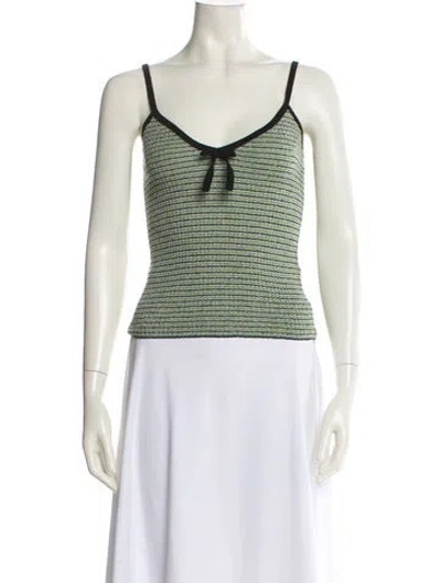 Pre-owned Rouje Striped Scoop Neck Sweater In White