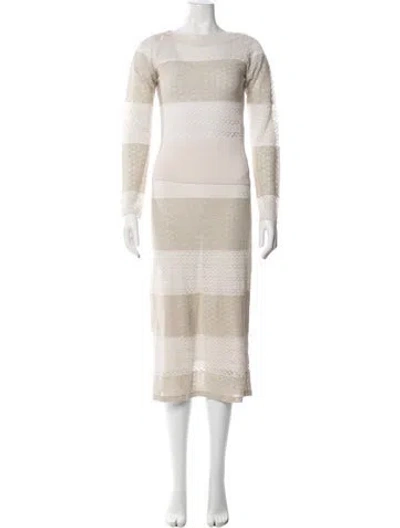Pre-owned Rouje Striped Skirt Set In Neutrals
