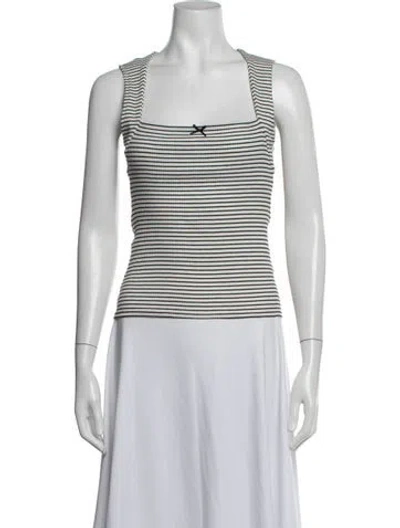 Pre-owned Rouje Striped Square Neckline Top W/ Tags In Black