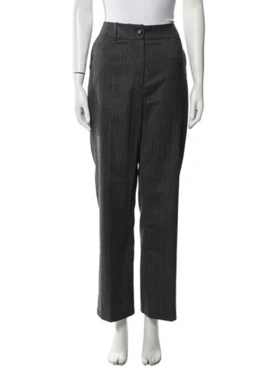 Pre-owned Rouje Striped Straight Leg Pants In Black