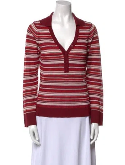 Pre-owned Rouje Striped Sweater In Red