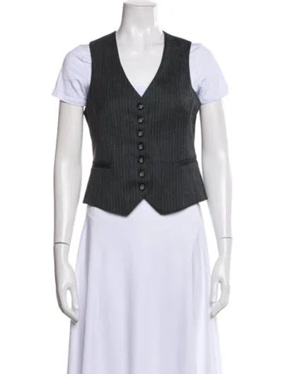 Pre-owned Rouje Striped Vest In Black