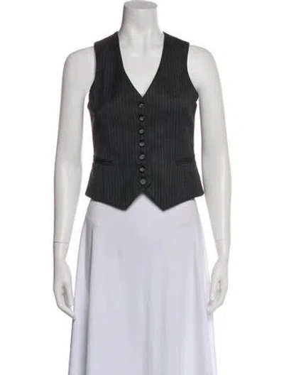 Pre-owned Rouje Striped Vest In Gray