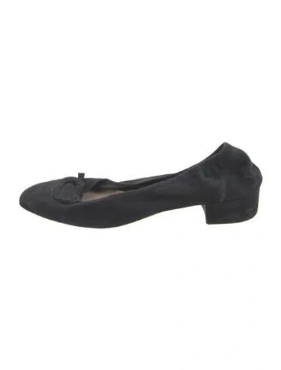 Pre-owned Rouje Suede Ballet Flats In Blue