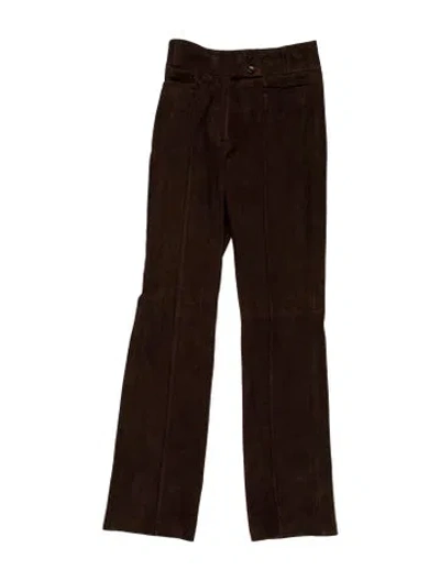 Pre-owned Rouje Suede Straight Leg Pants W/ Tags In Brown
