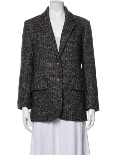 Pre-owned Rouje Tweed Pattern Blazer In Blue