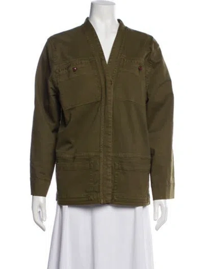 Pre-owned Rouje Utility Jacket In Green