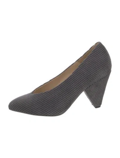 Pre-owned Rouje Velvet Pumps In Gray