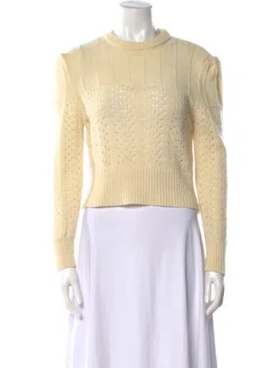 Pre-owned Rouje Virgin Wool Crew Neck Sweater In Neutral