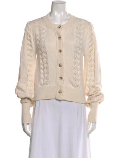 Pre-owned Rouje Virgin Wool Scoop Neck Sweater In Neutral