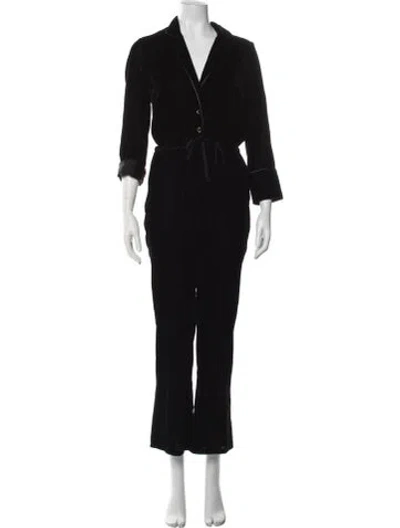 Pre-owned Rouje V-neck Jumpsuit In Black