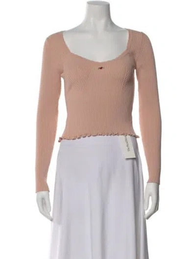 Pre-owned Rouje V-neck Long Sleeve Top In Pink