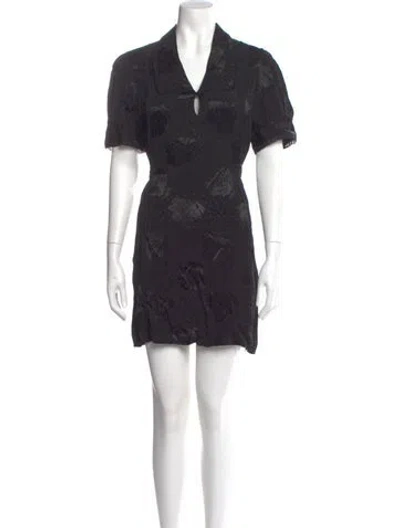 Pre-owned Rouje V-neck Mini Dress In Black