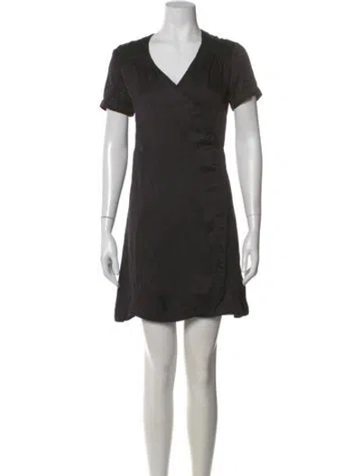 Pre-owned Rouje V-neck Mini Dress In Black