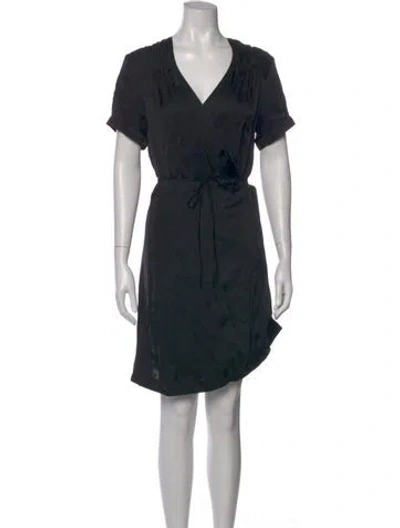 Pre-owned Rouje V-neck Mini Dress In Black