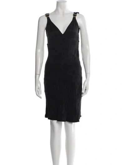 Pre-owned Rouje V-neck Mini Dress In Black