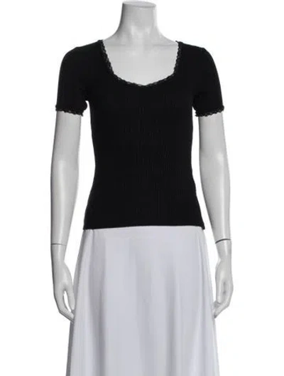 Pre-owned Rouje V-neck Short Sleeve Top In Blue