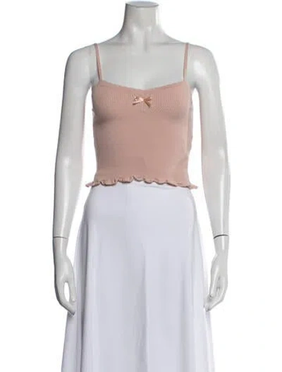 Pre-owned Rouje V-neck Sleeveless Crop Top In Pink