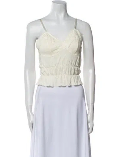 Pre-owned Rouje V-neck Sleeveless Crop Top In Yellow