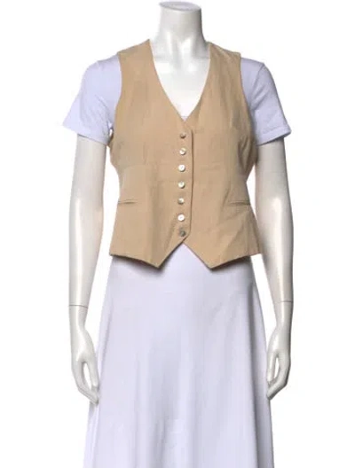 Pre-owned Rouje V-neck Sleeveless Top In Neutral