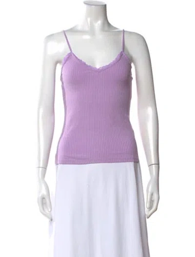 Pre-owned Rouje V-neck Sleeveless Top In Purple