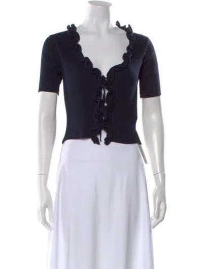 Pre-owned Rouje V-neck Sweater In Blue