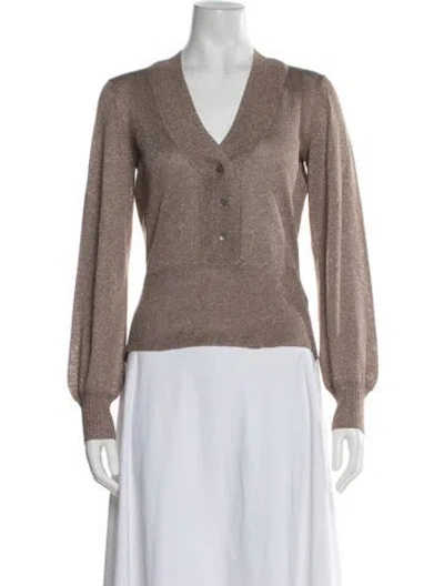 Pre-owned Rouje V-neck Sweater In Neutral