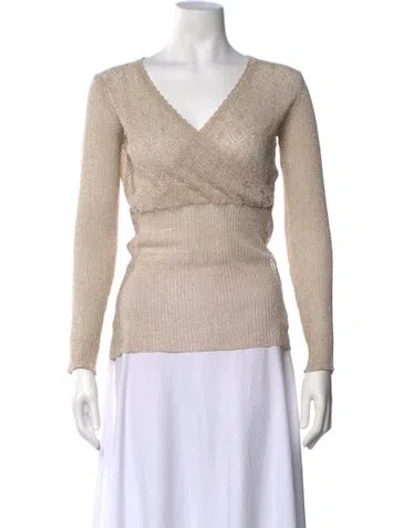 Pre-owned Rouje V-neck Sweater In Neutrals