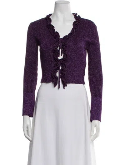 Pre-owned Rouje V-neck Sweater In Purple