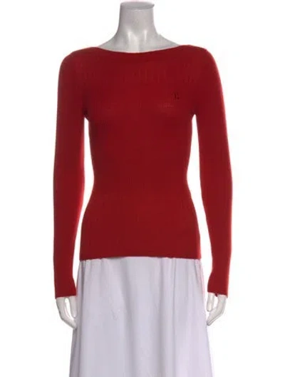 Pre-owned Rouje Wool Bateau Neckline Top In Red