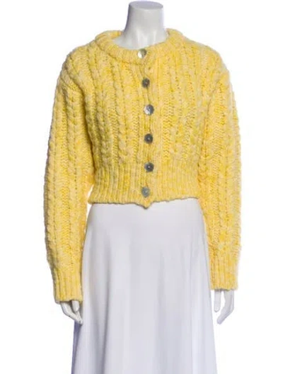 Pre-owned Rouje Wool Crew Neck Sweater In Yellow