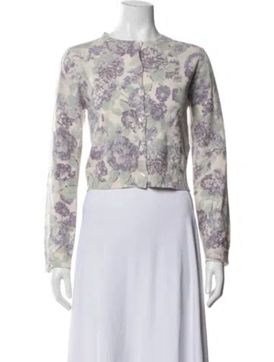 Pre-owned Rouje Wool Floral Print Sweater In Neutrals