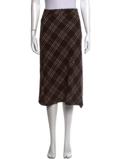 Pre-owned Rouje Wool Midi Length Skirt In Brown