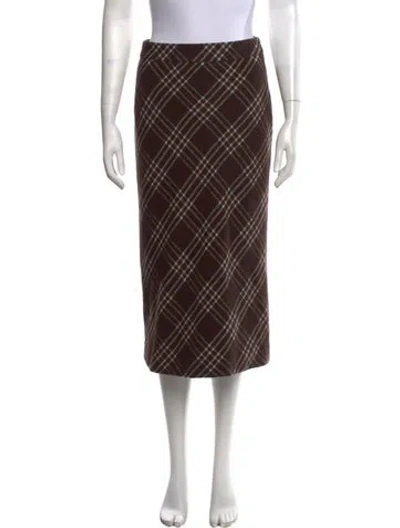 Pre-owned Rouje Wool Midi Length Skirt In Brown