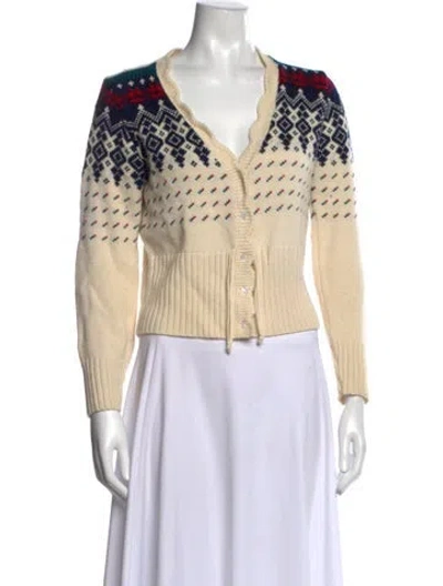 Pre-owned Rouje Wool Patterned Sweater In Neutrals
