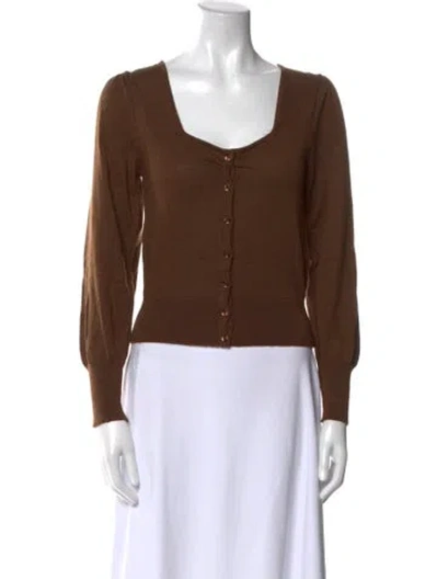 Pre-owned Rouje Wool Scoop Neck Sweater W/ Tags In Brown