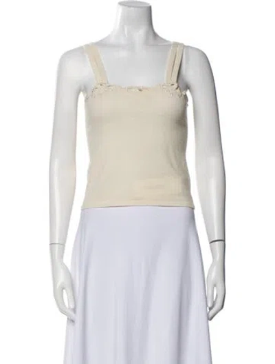 Pre-owned Rouje Wool Square Neckline Crop Top In Neutral