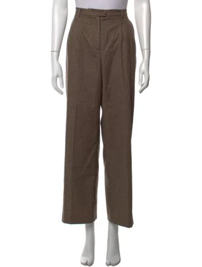 Pre-owned Rouje Wool Straight Leg Pants In Brown