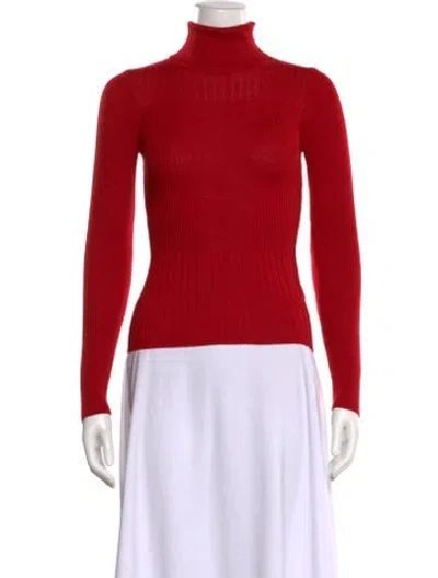 Pre-owned Rouje Wool Turtleneck Sweater In Red